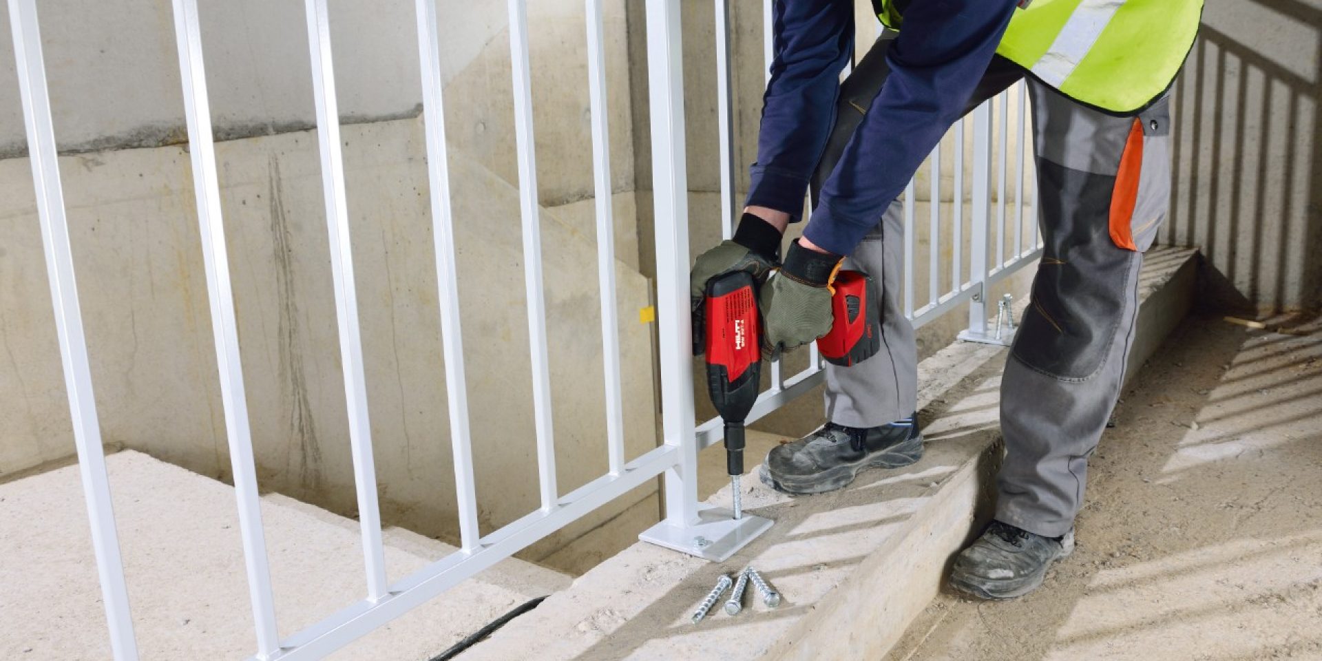diamond plate steel secured by hilti anchors
