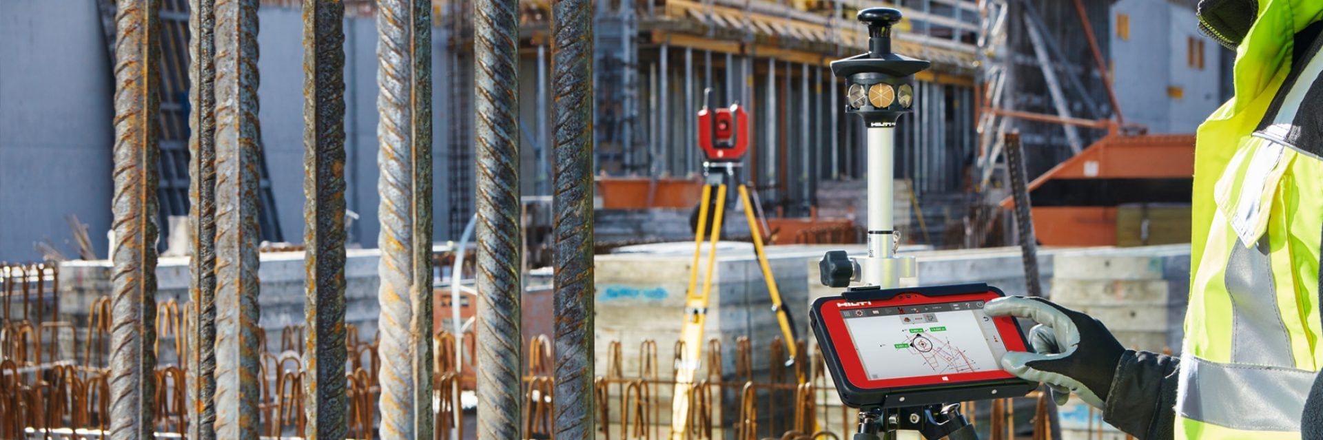 Hilti layout tools and total stations for construction sites