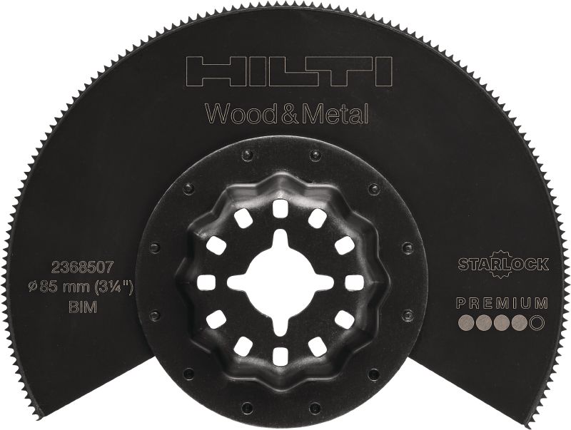 Multitool saw blade BiM segmented saw blade for the oscillating multitool, for sawing nail embedded wood, plastics, and metal