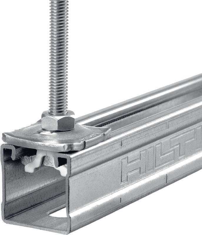 MQA-R Stainless steel pipe clamp saddle for connecting threaded components to MQ strut channels